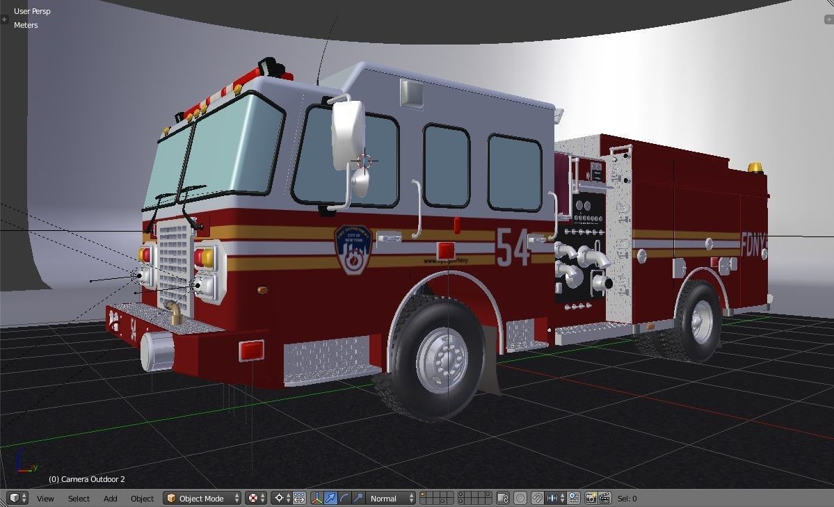 American Fire Engine Rescue Pumper Truck 3D model_17