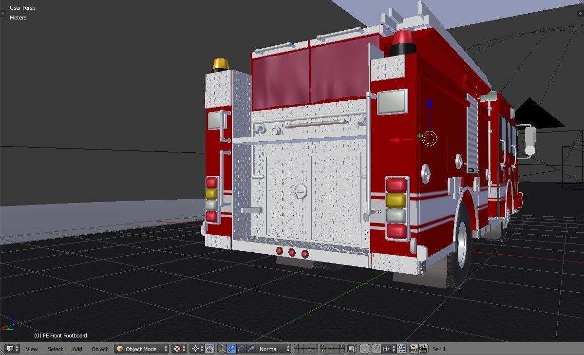 American Fire Engine Rescue Pumper Truck 3D model_21