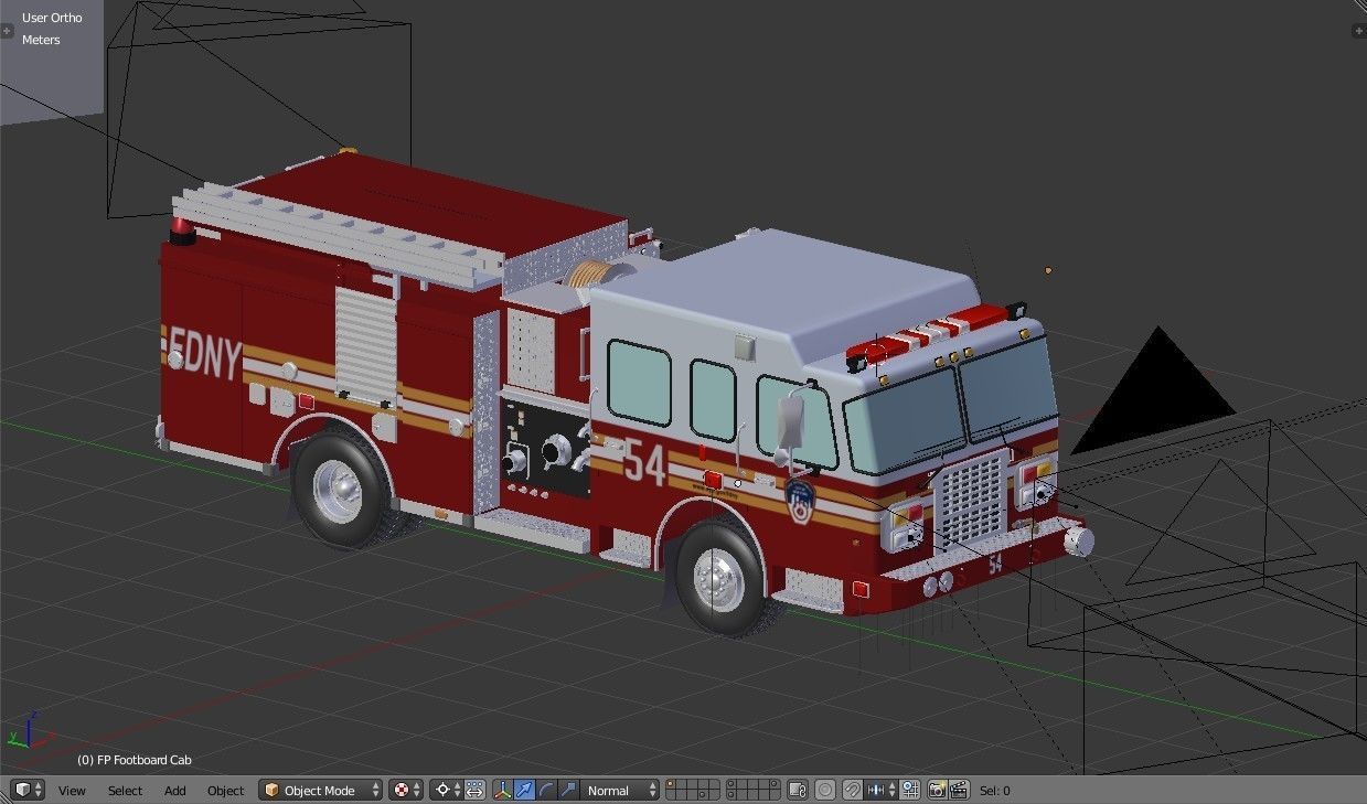 American Fire Engine Rescue Pumper Truck 3D model_31