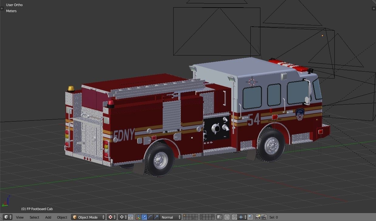 American Fire Engine Rescue Pumper Truck 3D model_30