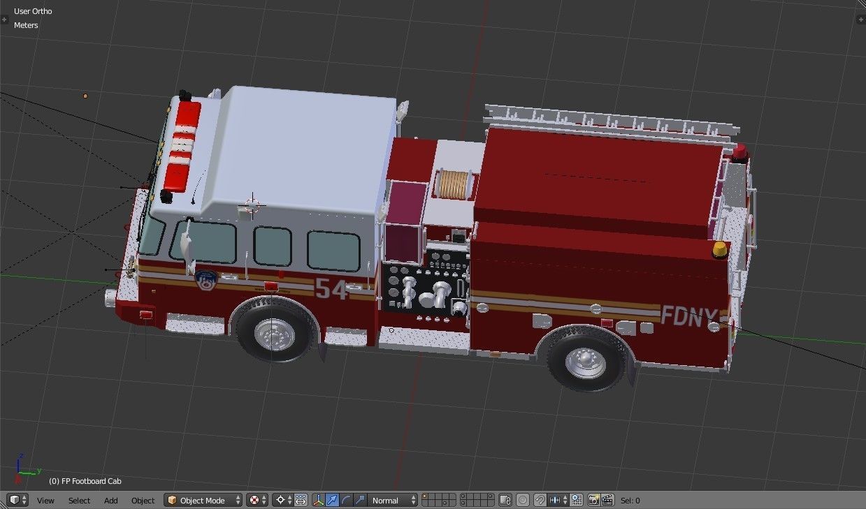 American Fire Engine Rescue Pumper Truck 3D model_29