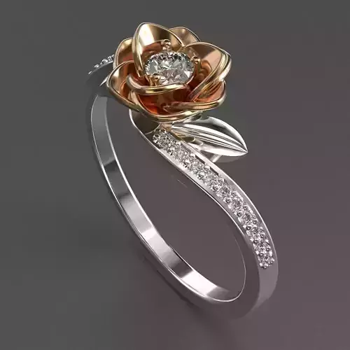 jewelry diamond beautiful ring flower 3d printed model