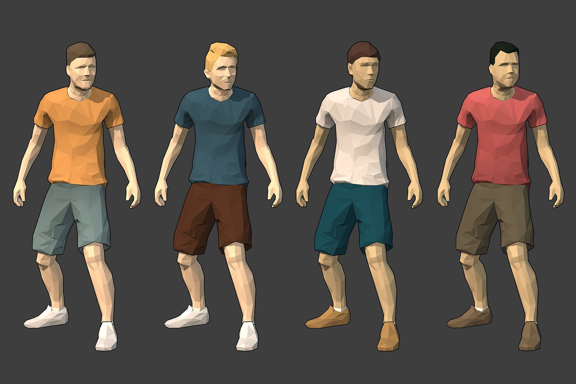 Lowpoly Rigged Male Essentials Low-poly 3D model_8