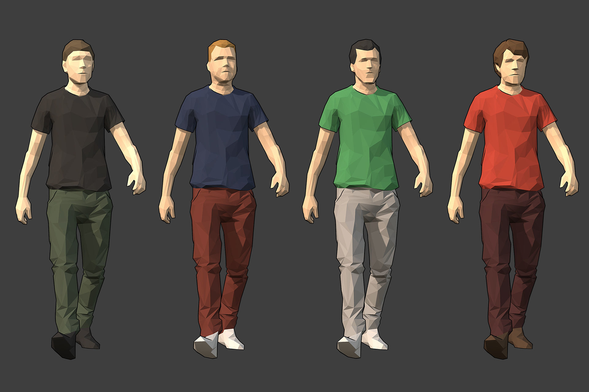 Lowpoly Rigged Male Essentials Low-poly 3D model_3