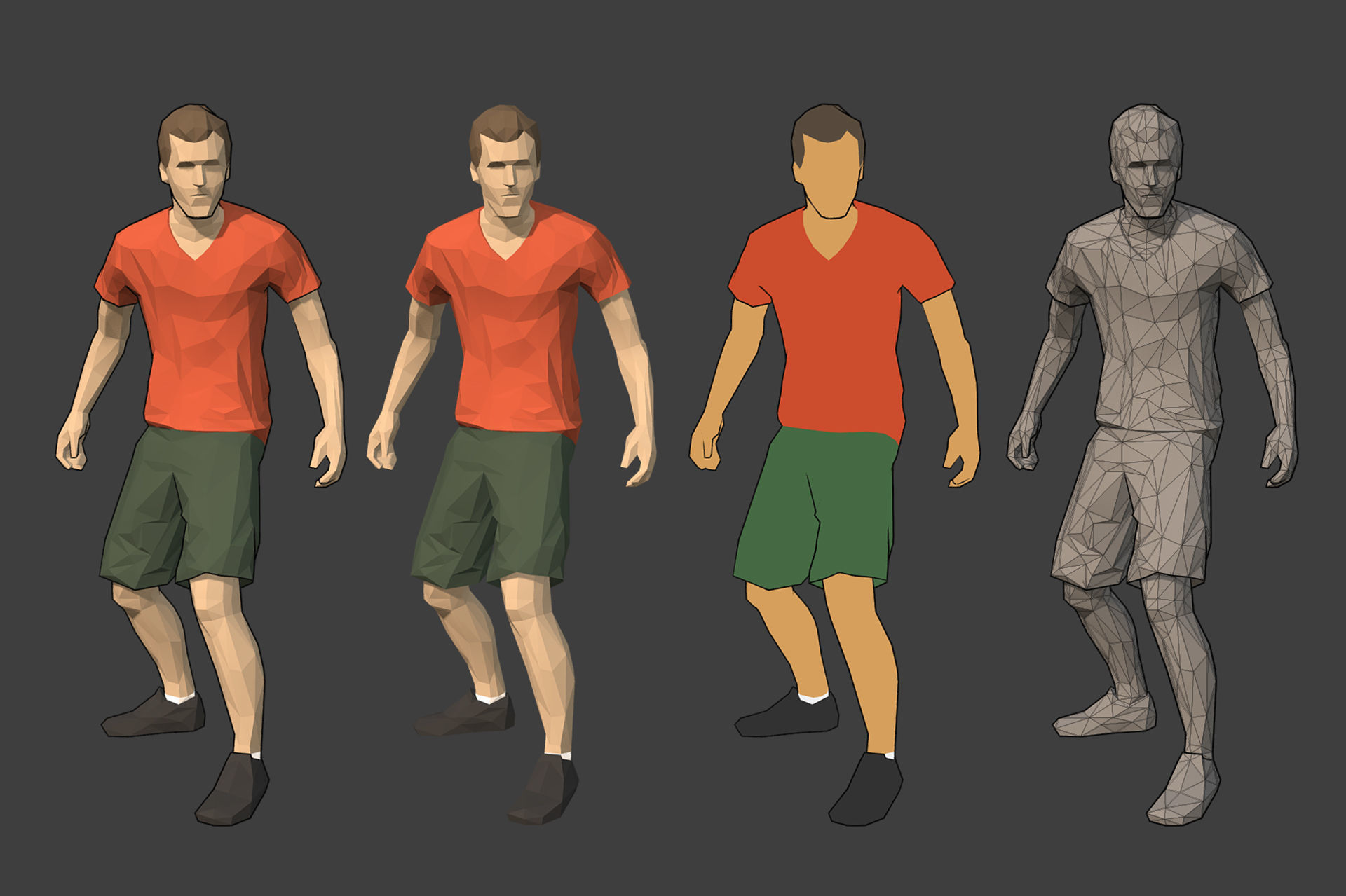 Lowpoly Rigged Male Essentials Low-poly 3D model_7