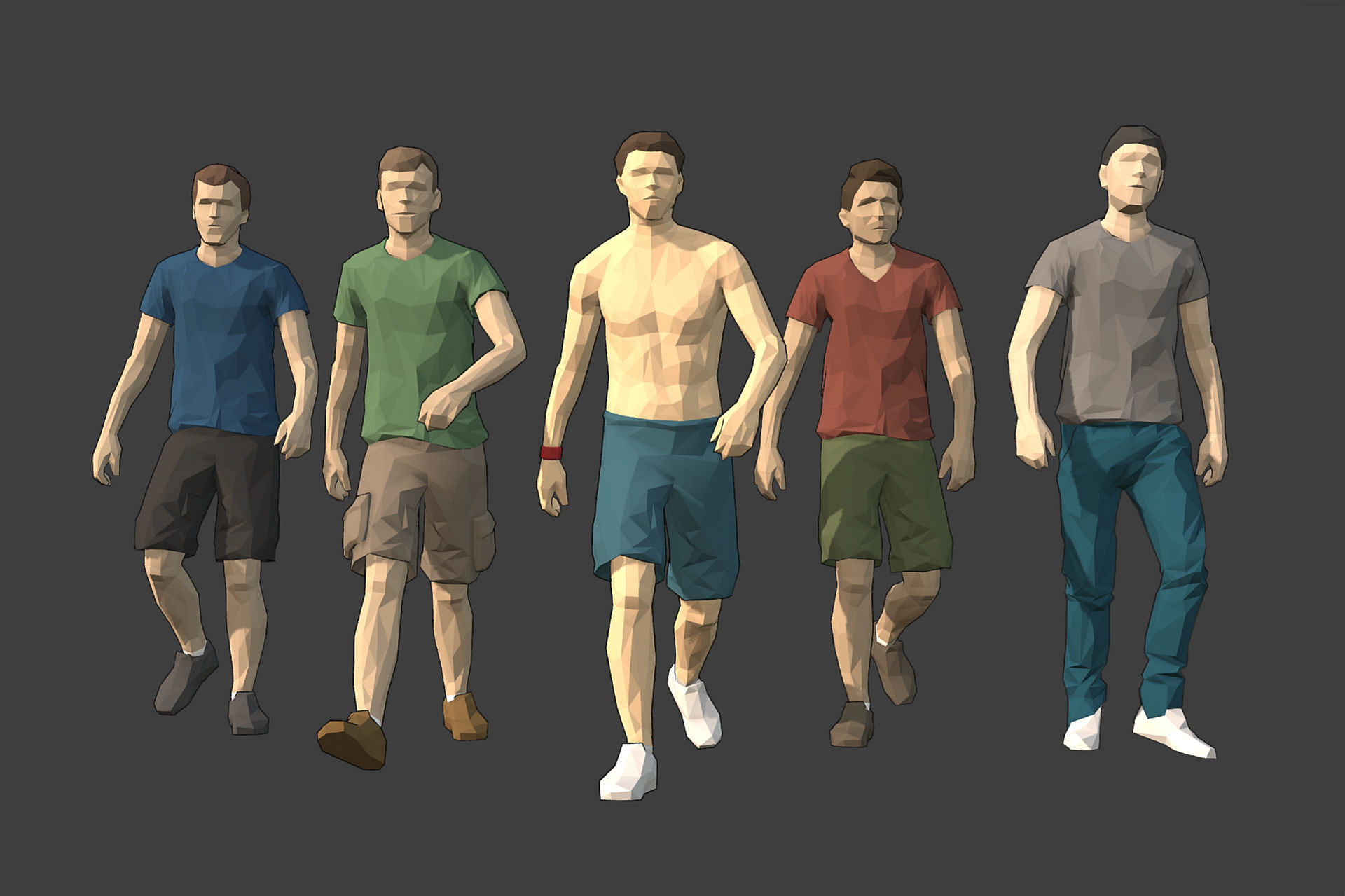 Lowpoly Rigged Male Essentials Low-poly 3D model_15