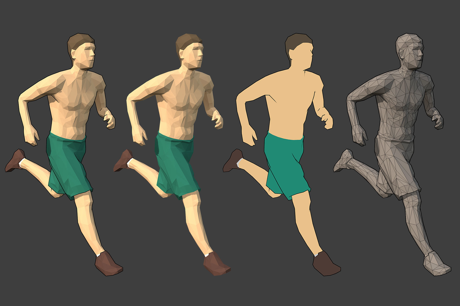 Lowpoly Rigged Male Essentials Low-poly 3D model_10
