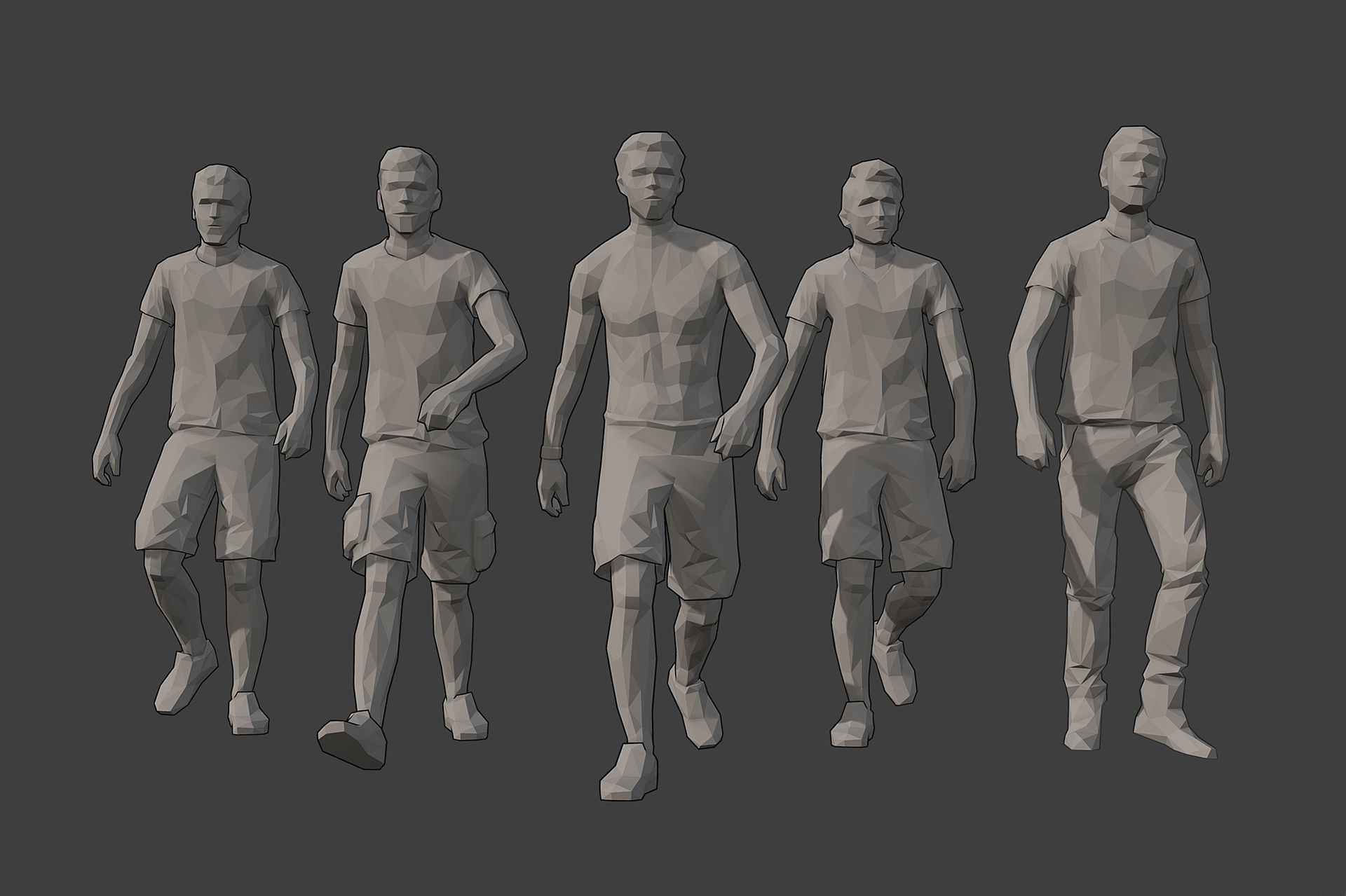 Lowpoly Rigged Male Essentials Low-poly 3D model_16