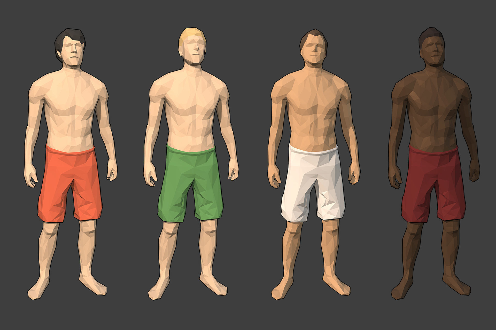 Lowpoly Rigged Male Essentials Low-poly 3D model_6