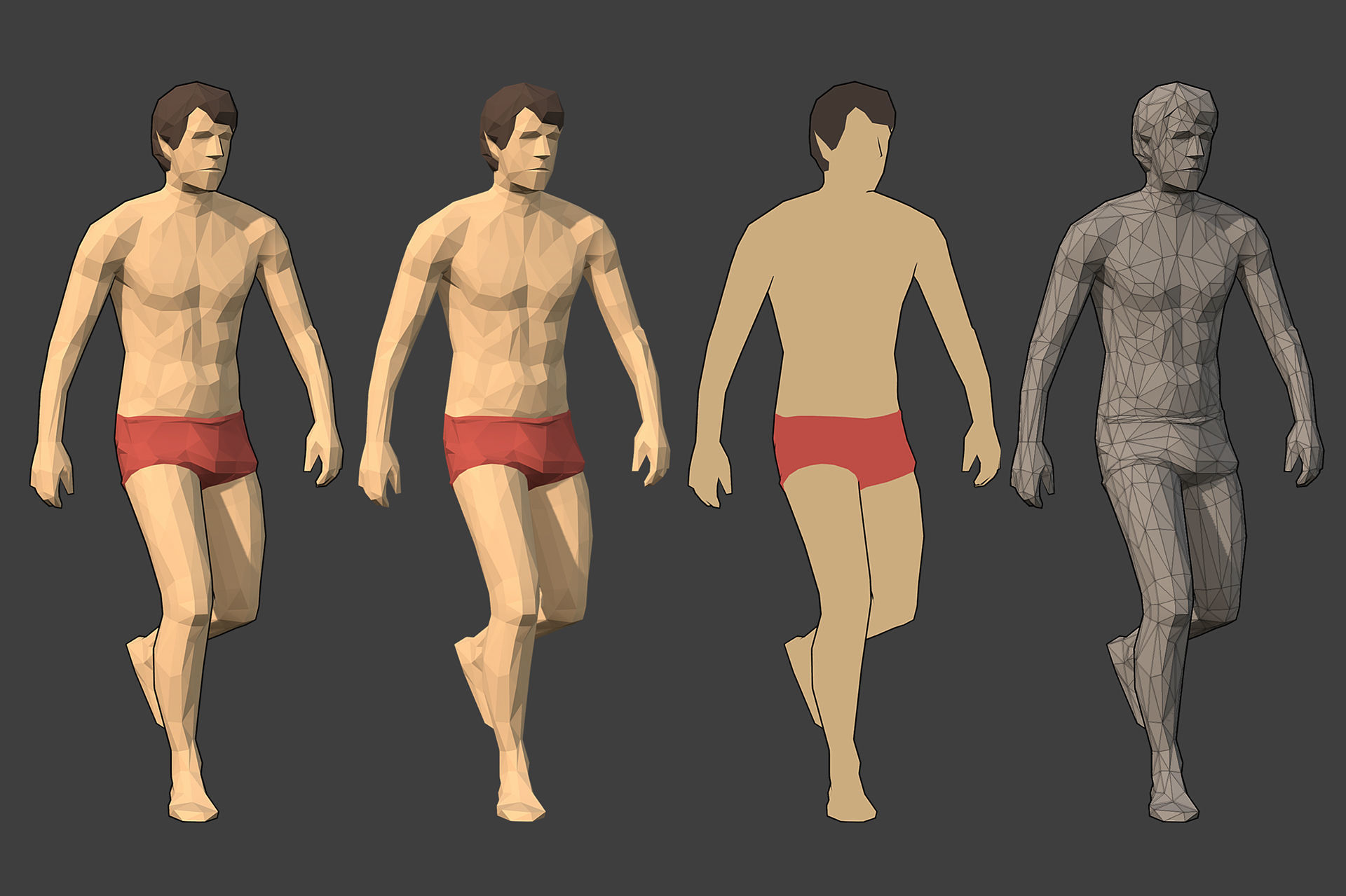 Lowpoly Rigged Male Essentials Low-poly 3D model_12