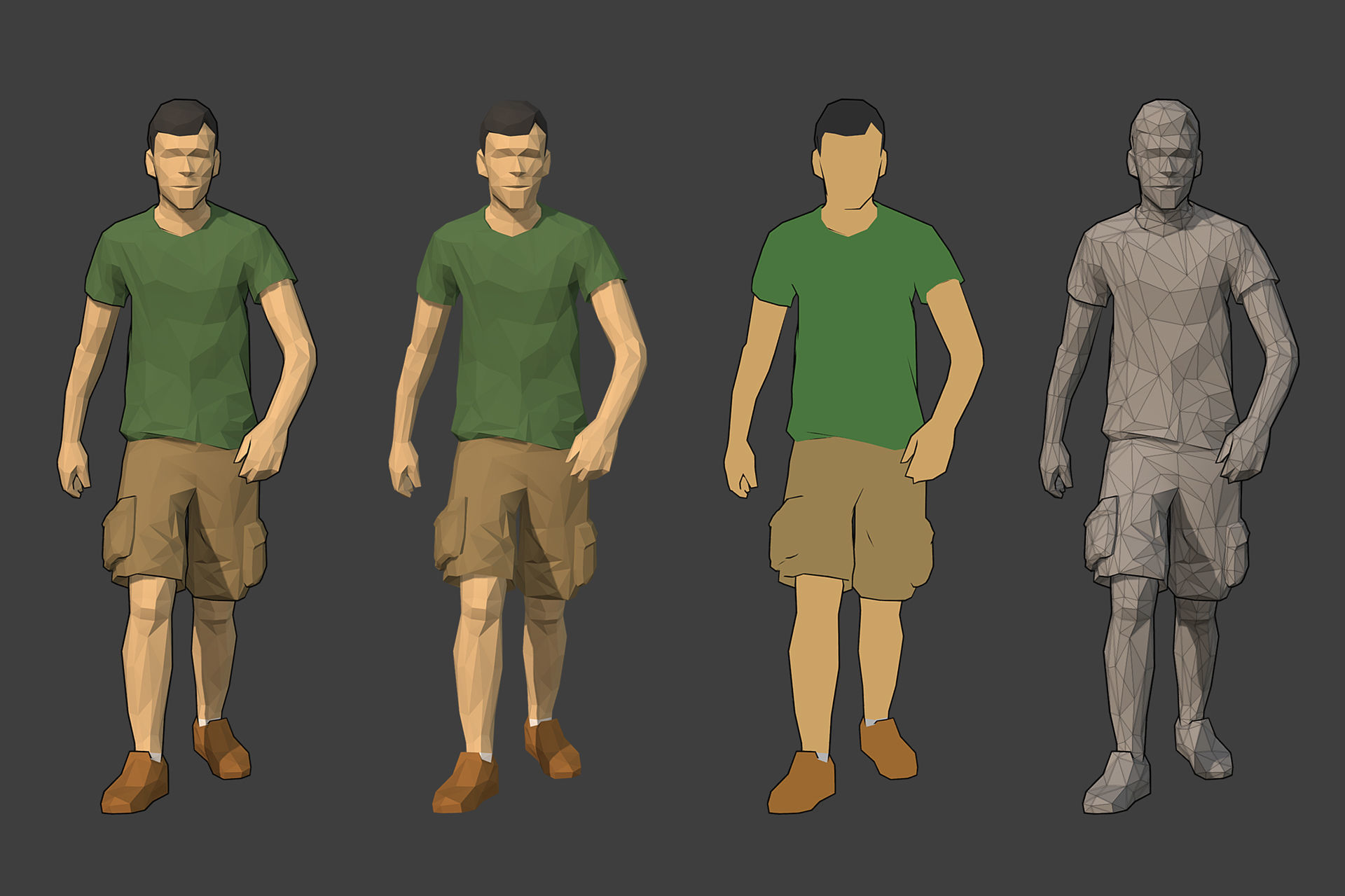 Lowpoly Rigged Male Essentials Low-poly 3D model_4