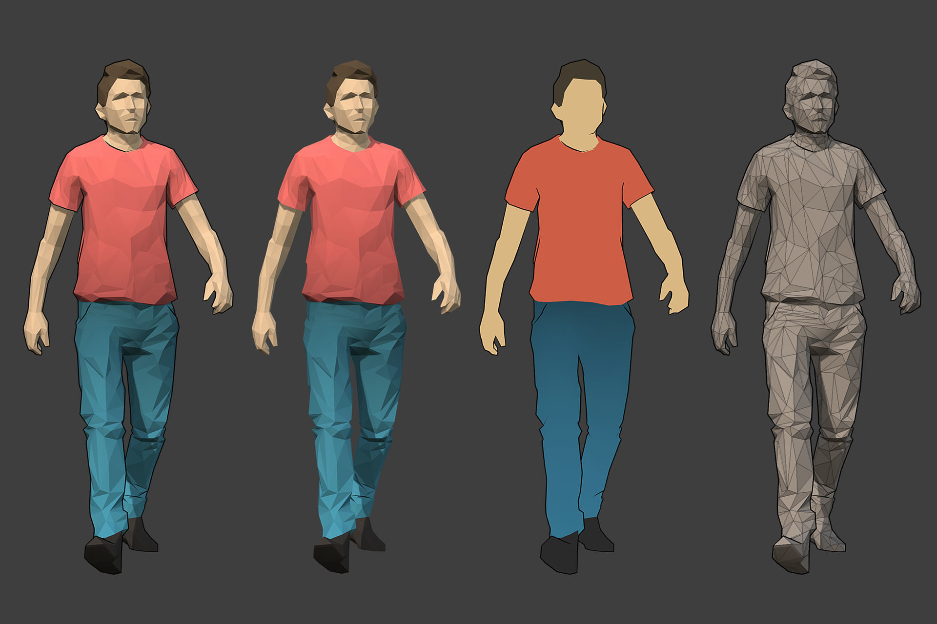 Lowpoly Rigged Male Essentials Low-poly 3D model_1