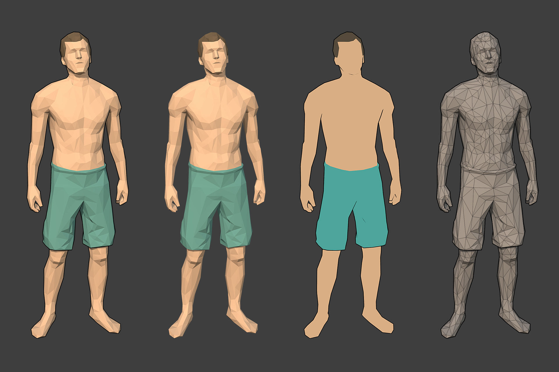 Lowpoly Rigged Male Essentials Low-poly 3D model_5