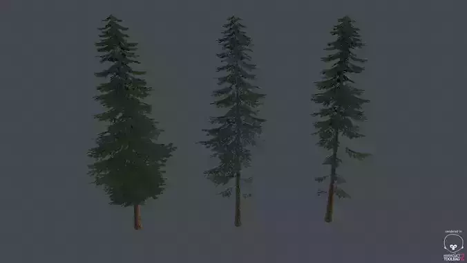 Game Ready Pine Trees Low-poly 3D model