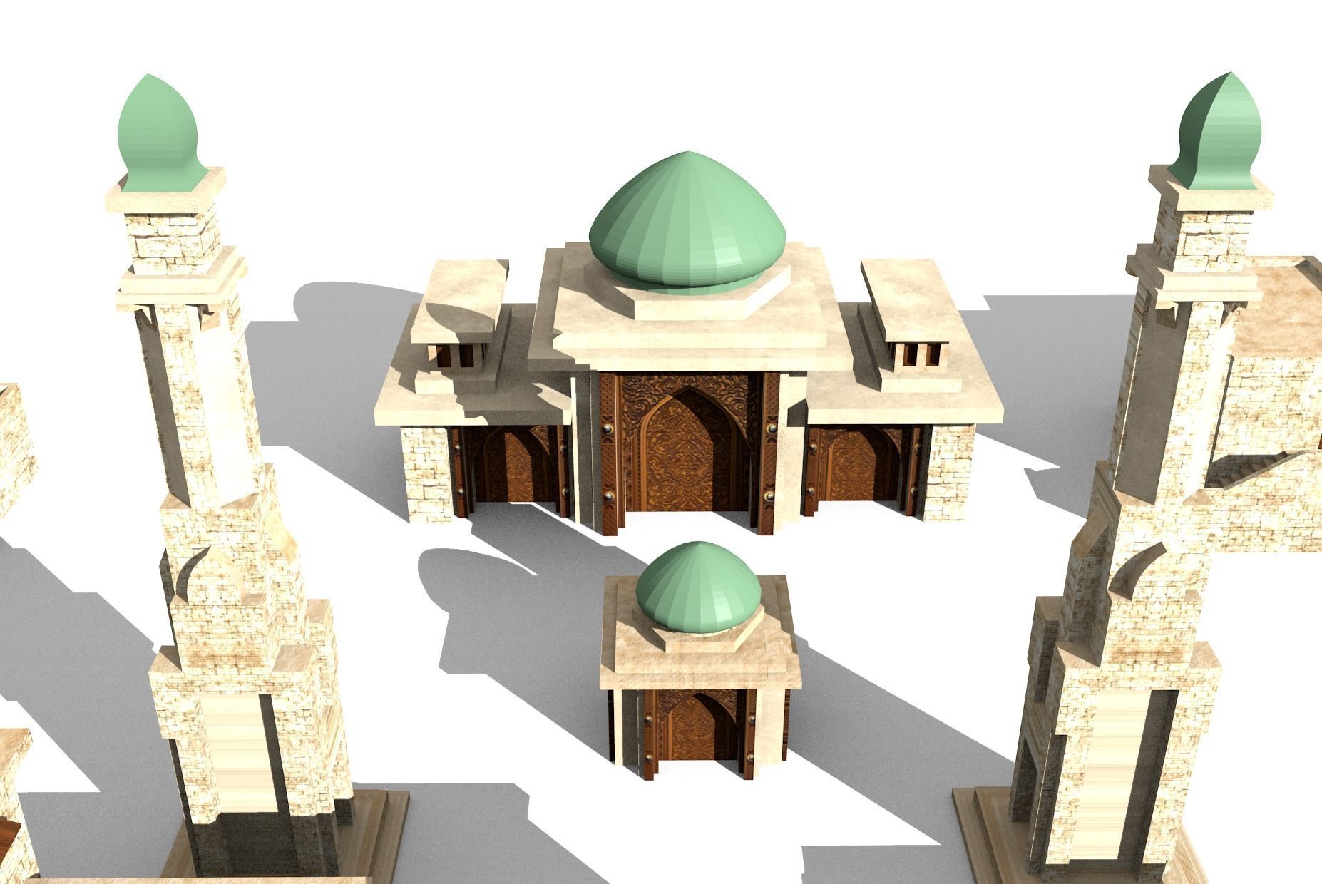 20 arabian building Low-poly 3D model_8