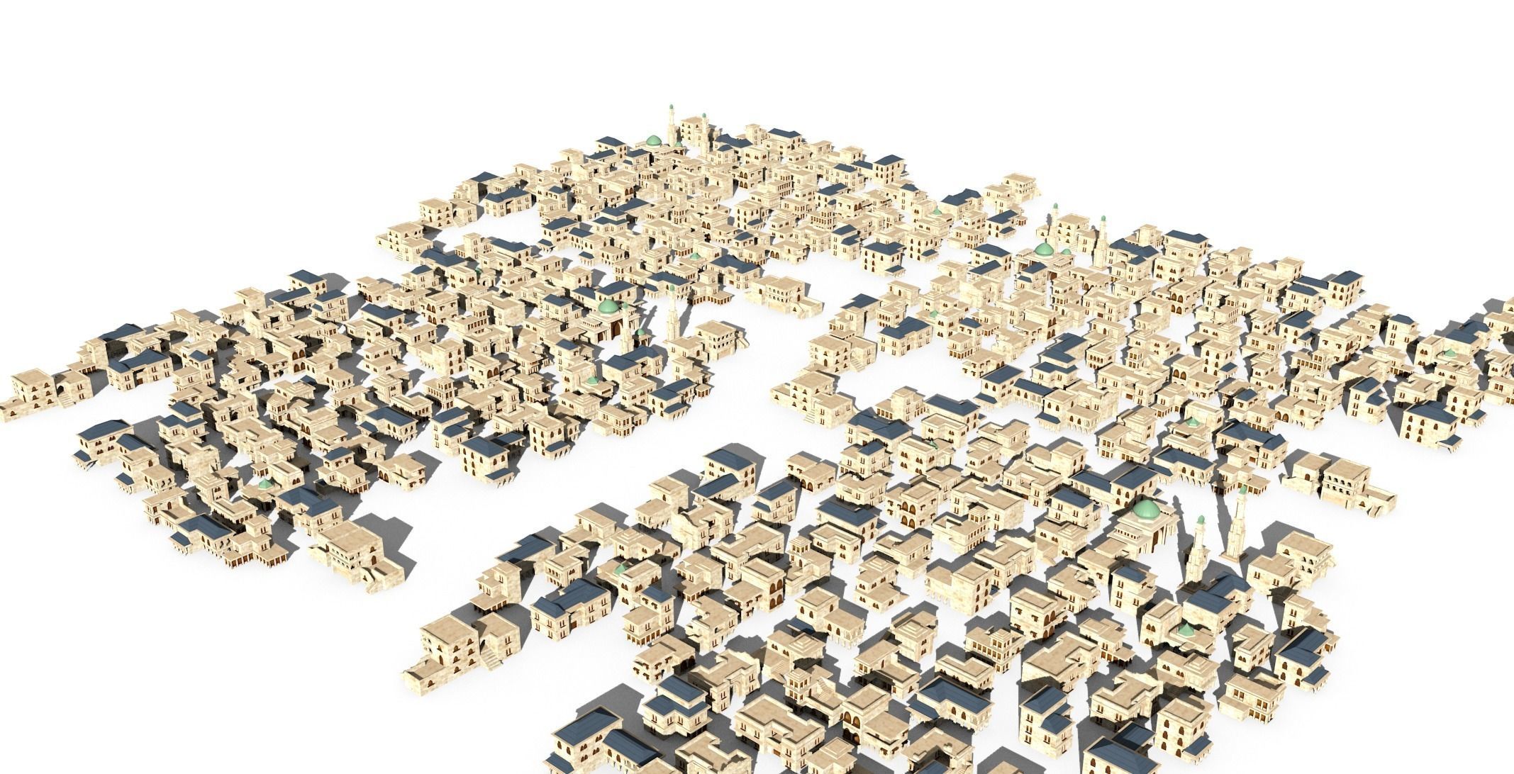 20 arabian building Low-poly 3D model_1