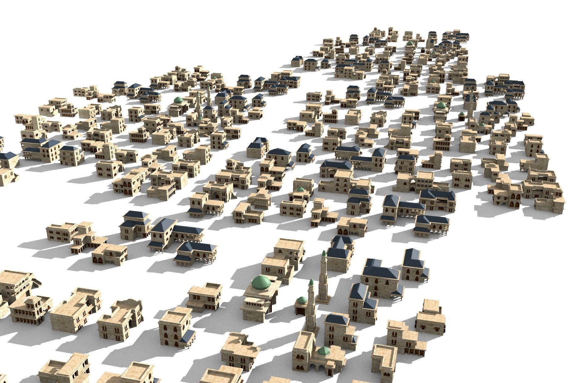 20 arabian building Low-poly 3D model_11