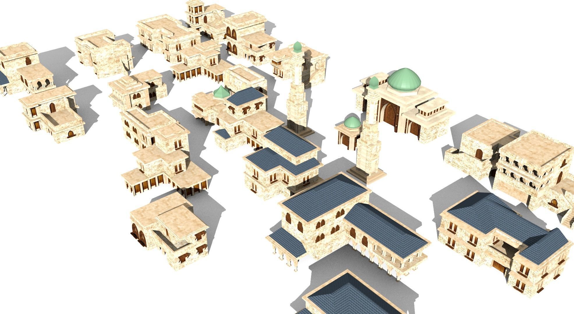 20 arabian building Low-poly 3D model_6
