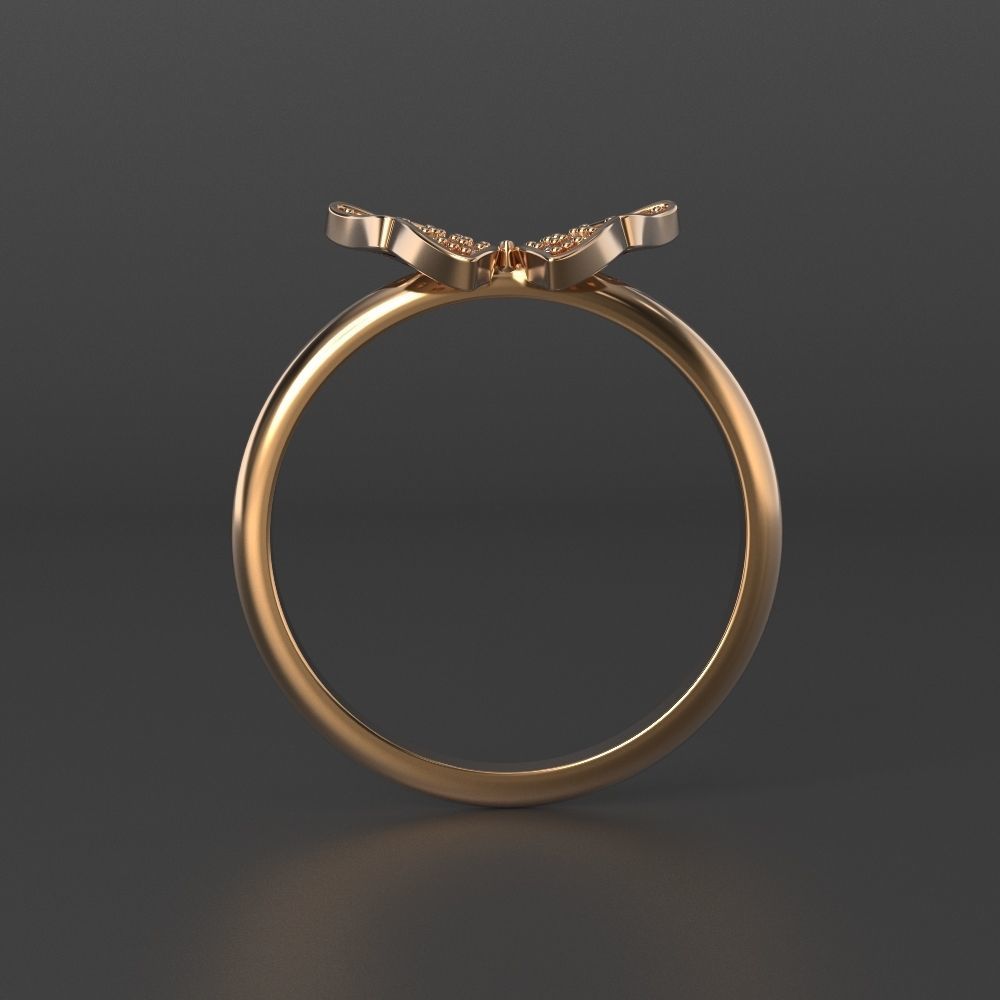 jewelry diamond beautiful ring butterfly 3d printed model 3D print model_2