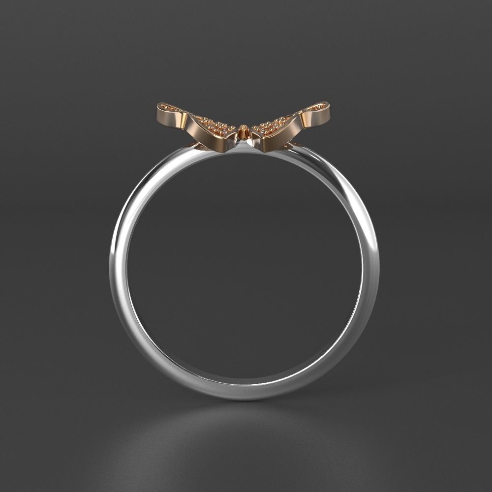 jewelry diamond beautiful ring butterfly 3d printed model 3D print model_1