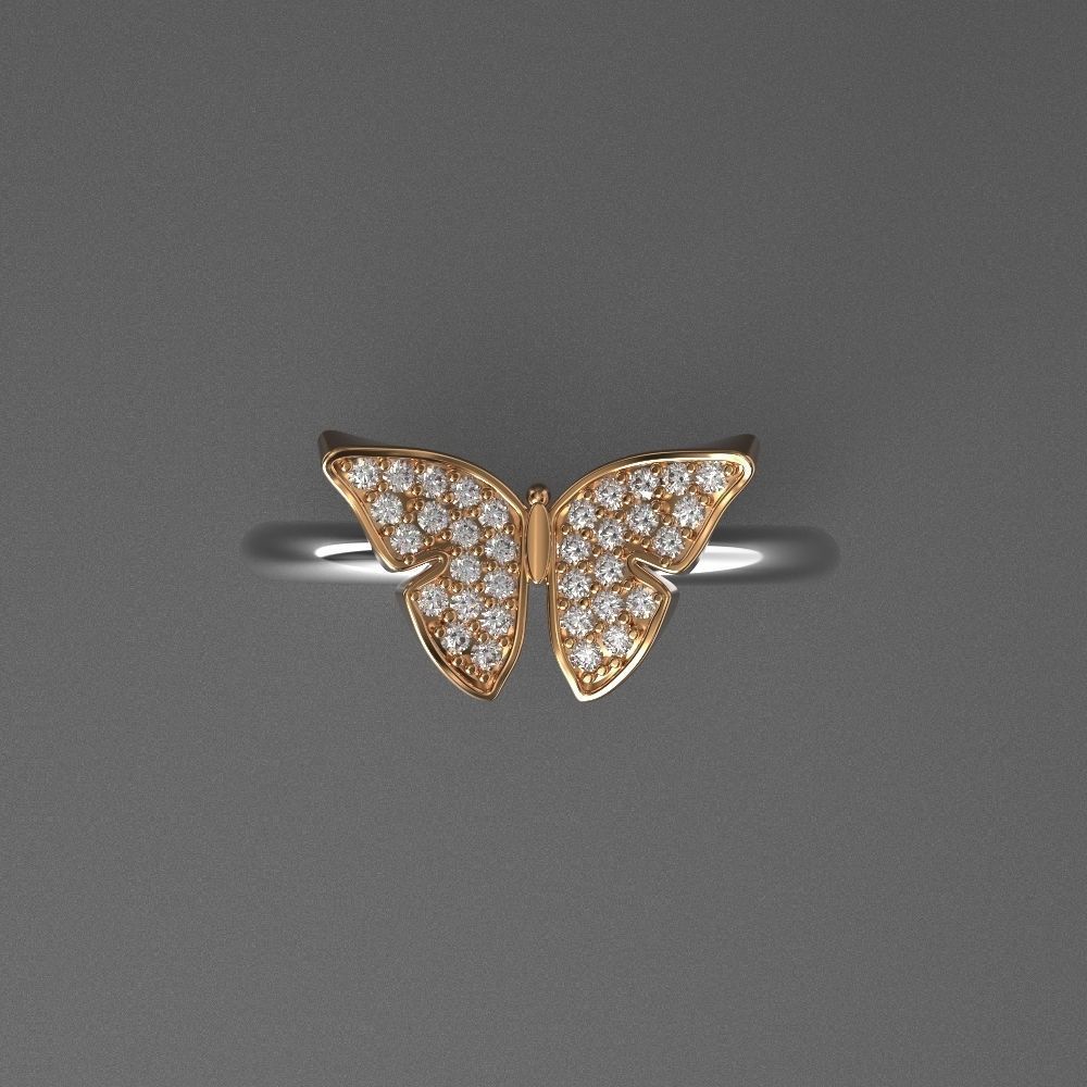 jewelry diamond beautiful ring butterfly 3d printed model 3D print model_8