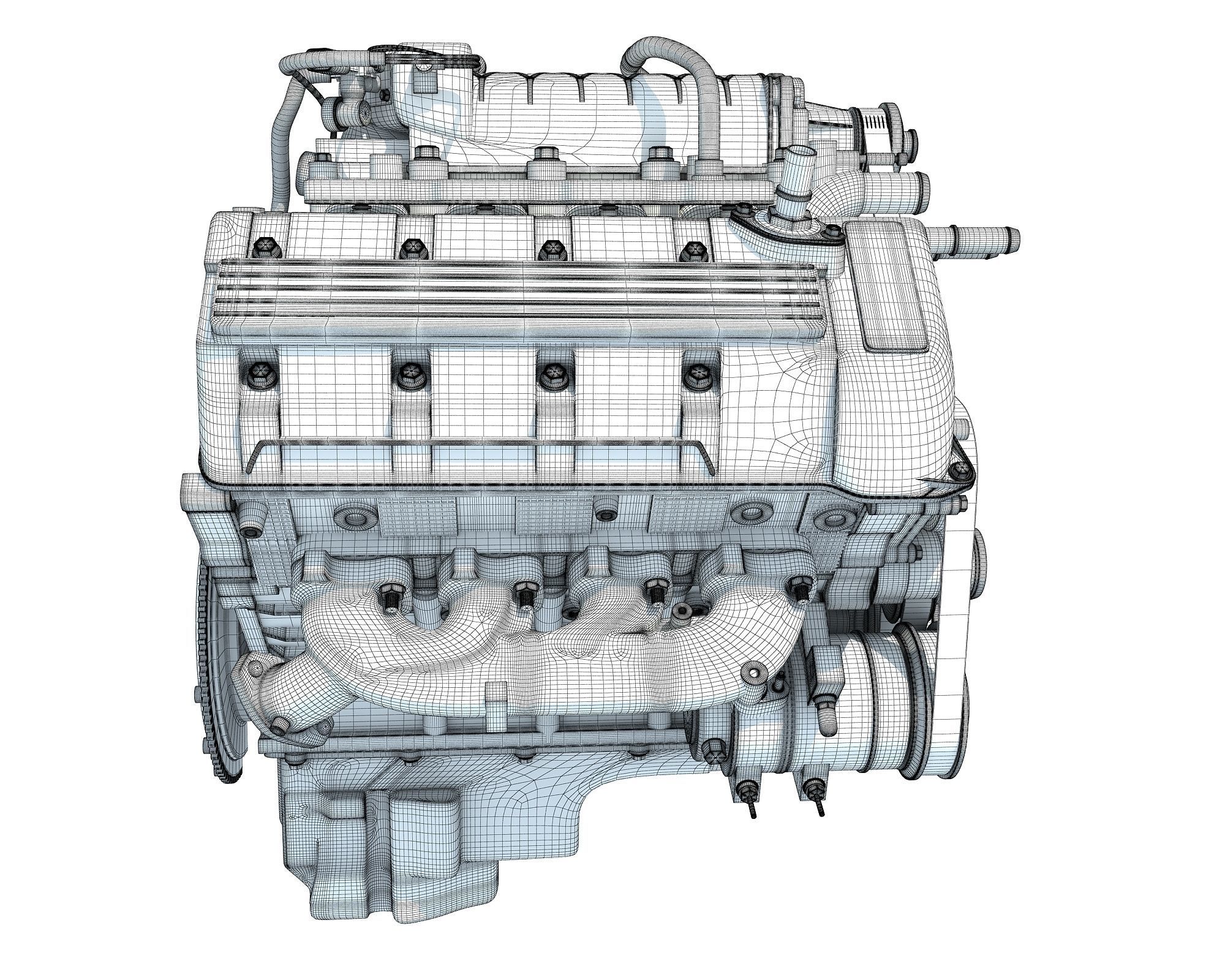 Sectioned Animated V8 Engine 3D model_23