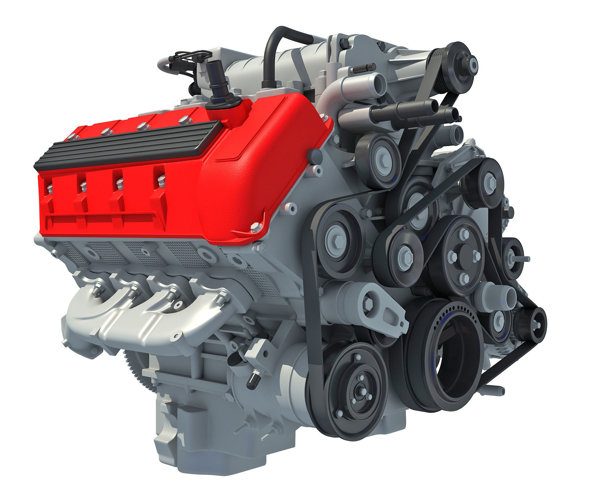 Sectioned Animated V8 Engine 3D model_12