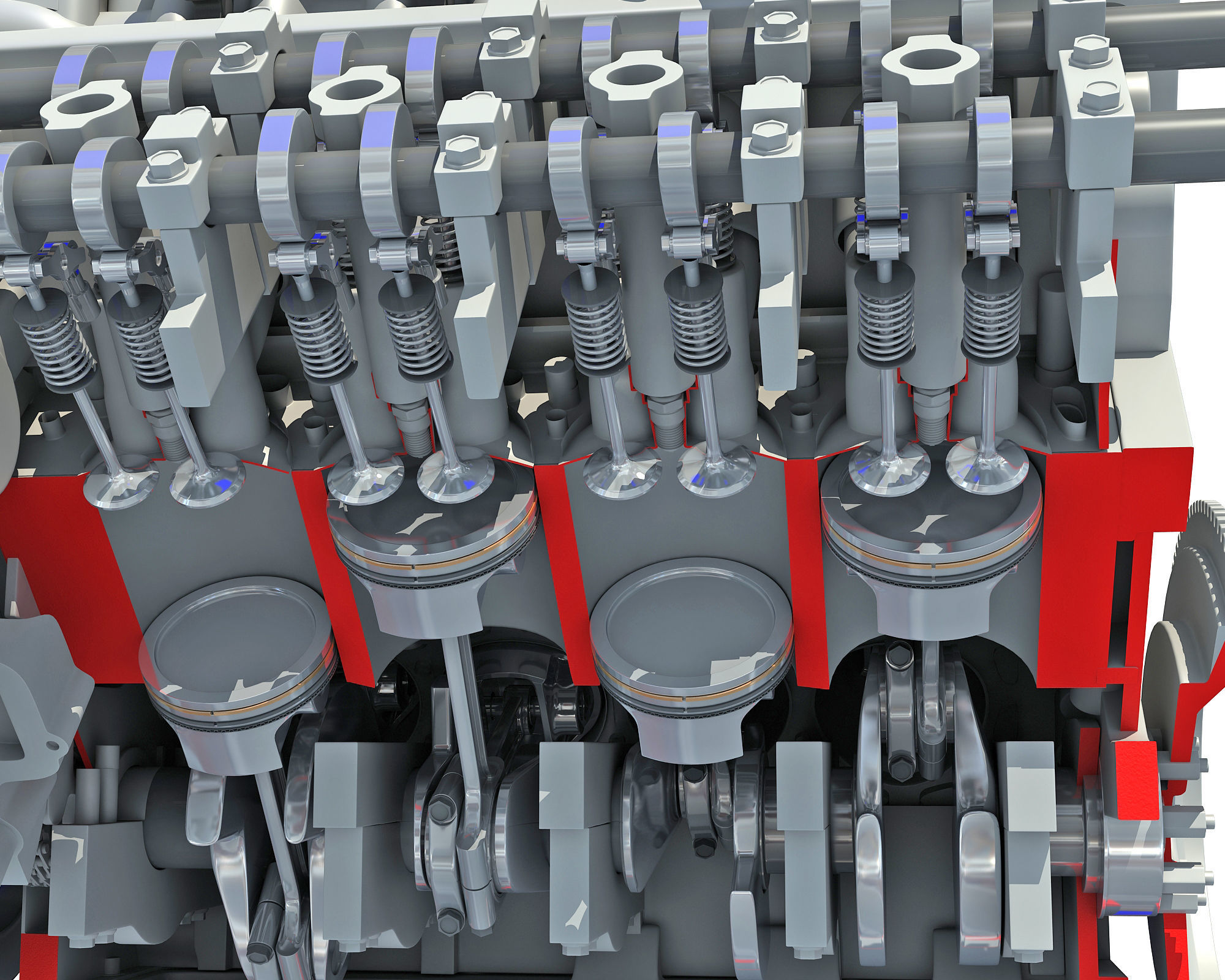 Sectioned Animated V8 Engine 3D model_16
