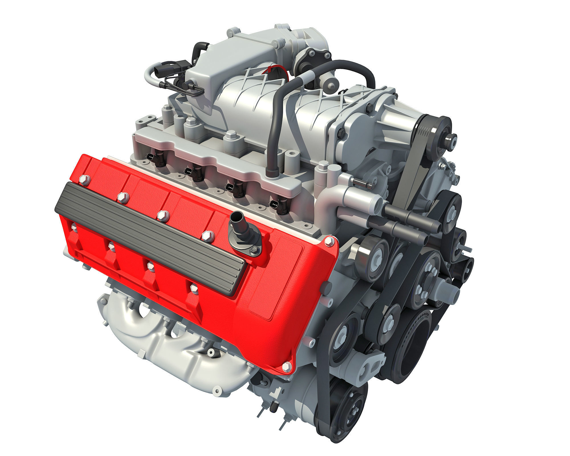 Sectioned Animated V8 Engine 3D model_10