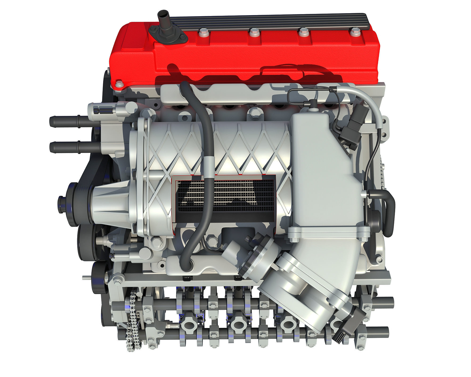 Sectioned Animated V8 Engine 3D model_13