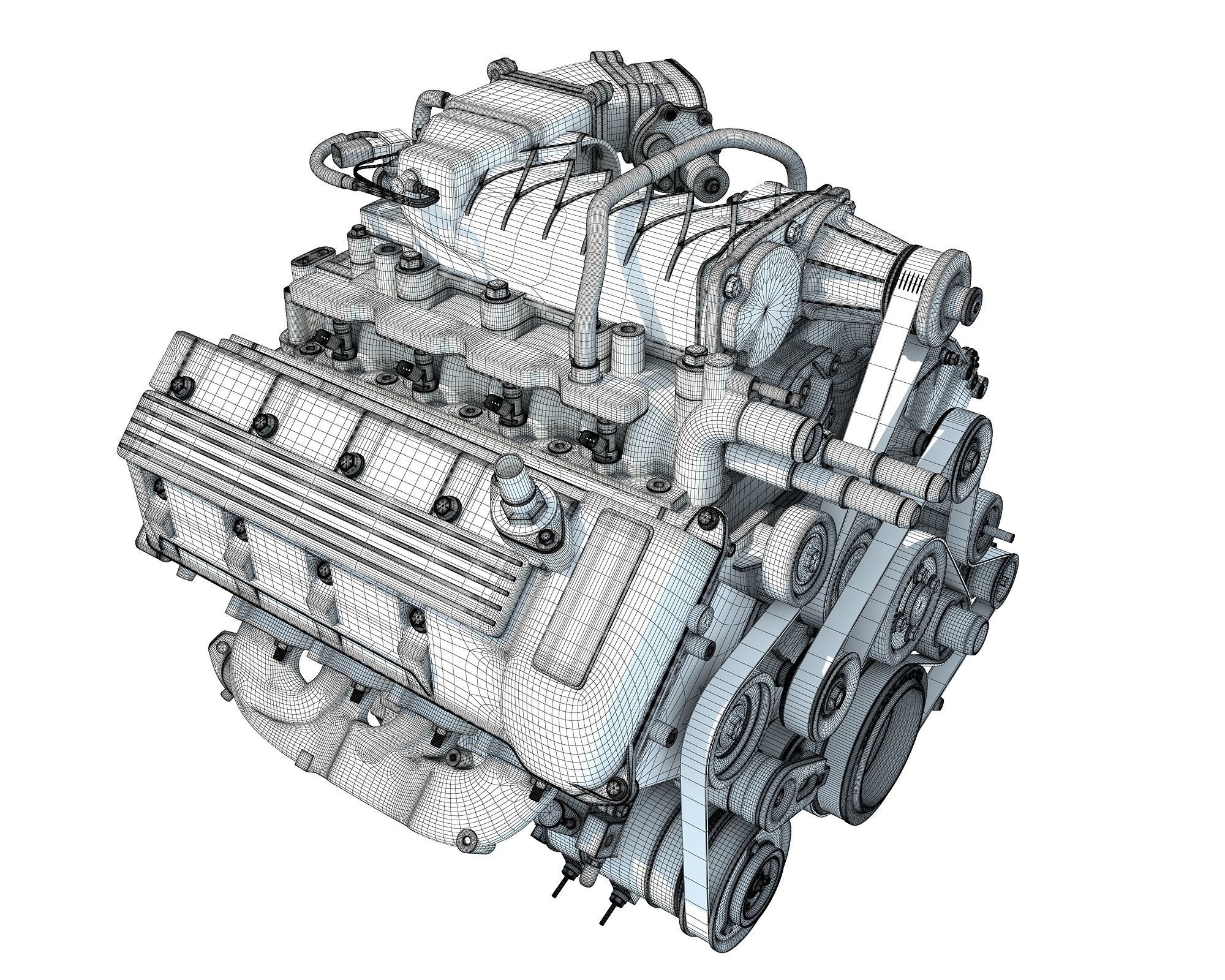 Sectioned Animated V8 Engine 3D model_22