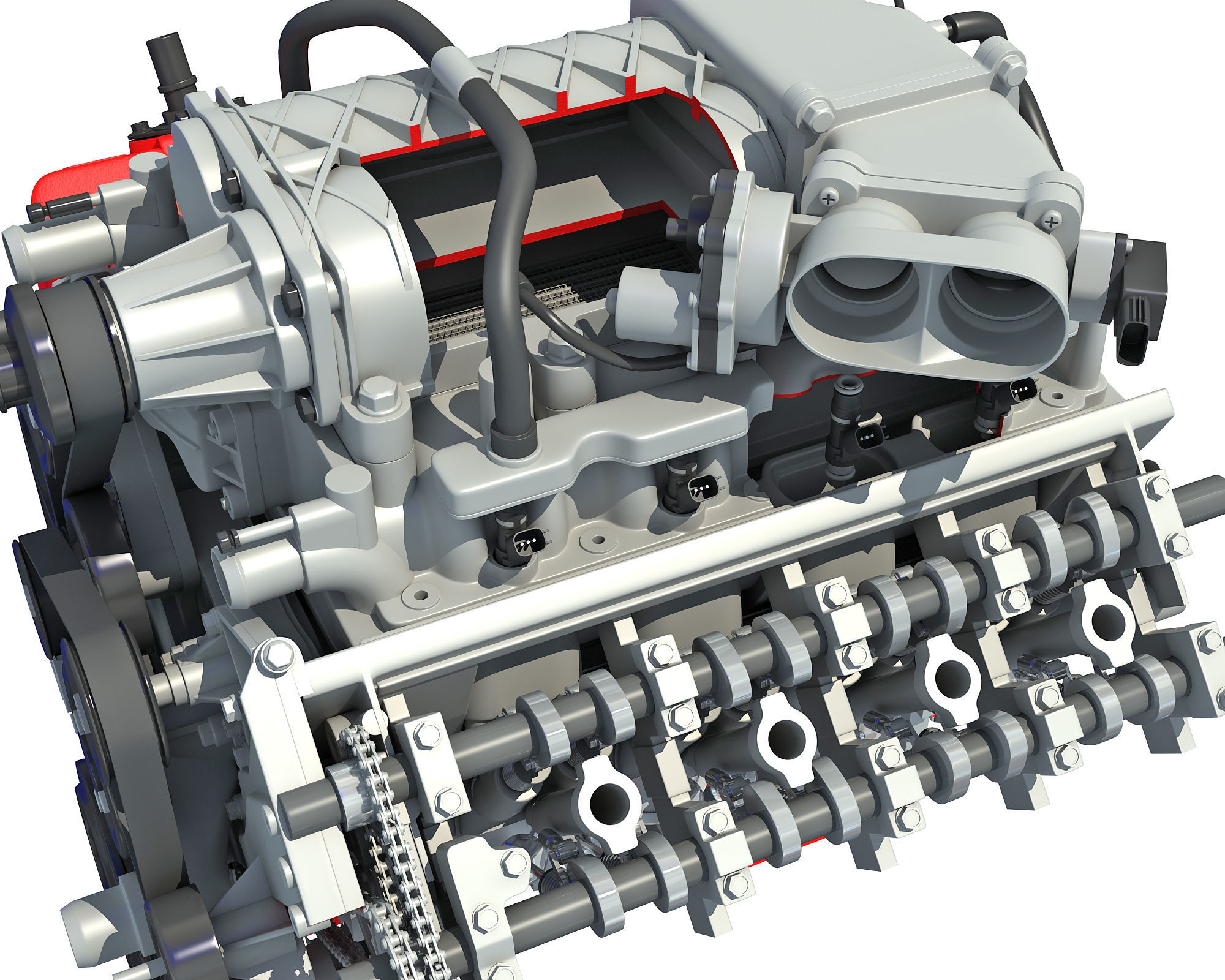 Sectioned Animated V8 Engine 3D model_5