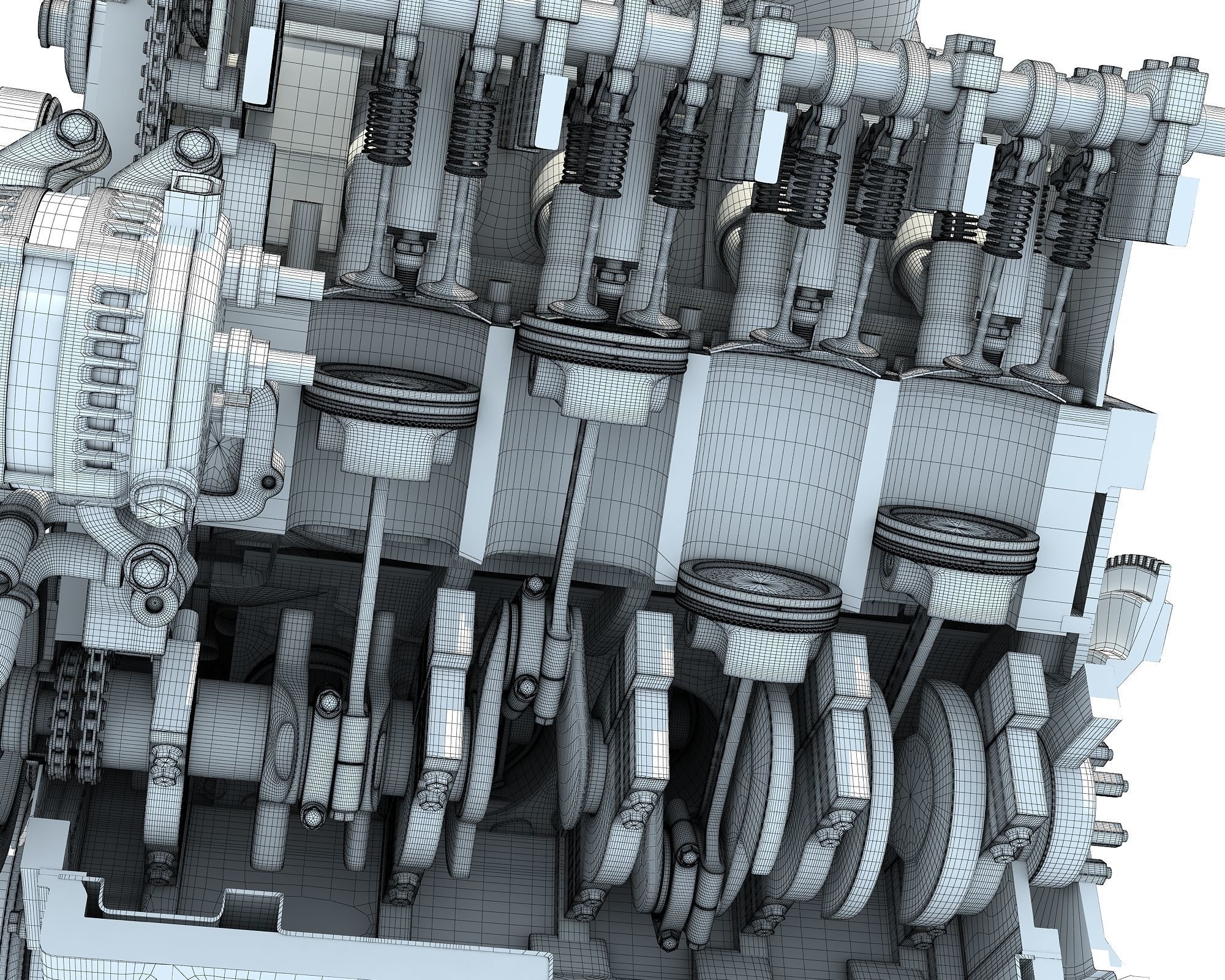 Sectioned Animated V8 Engine 3D model_21