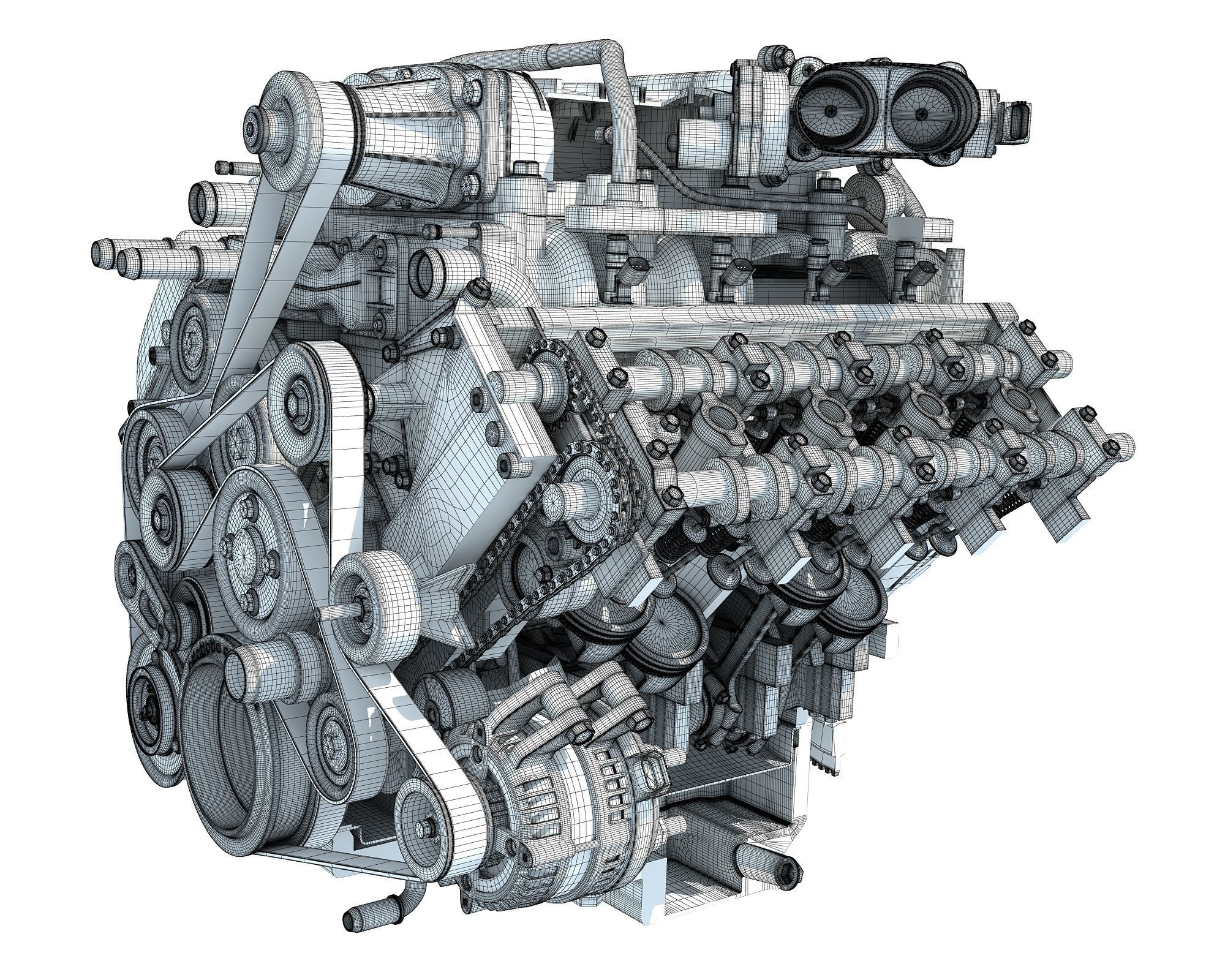 Sectioned Animated V8 Engine 3D model_17