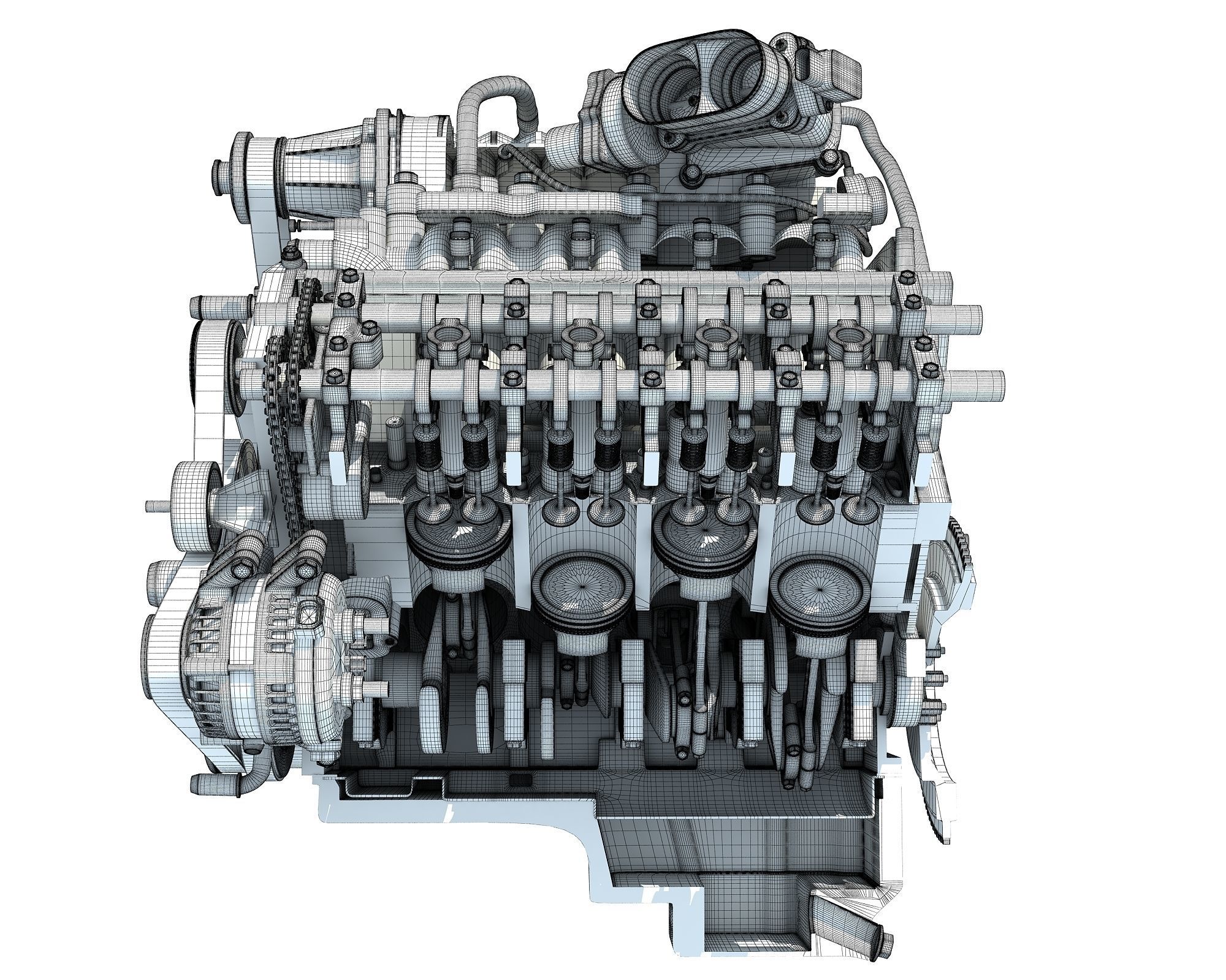 Sectioned Animated V8 Engine 3D model_18