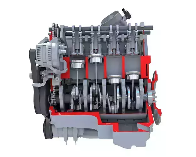  Sectioned V8 Engine 3D model