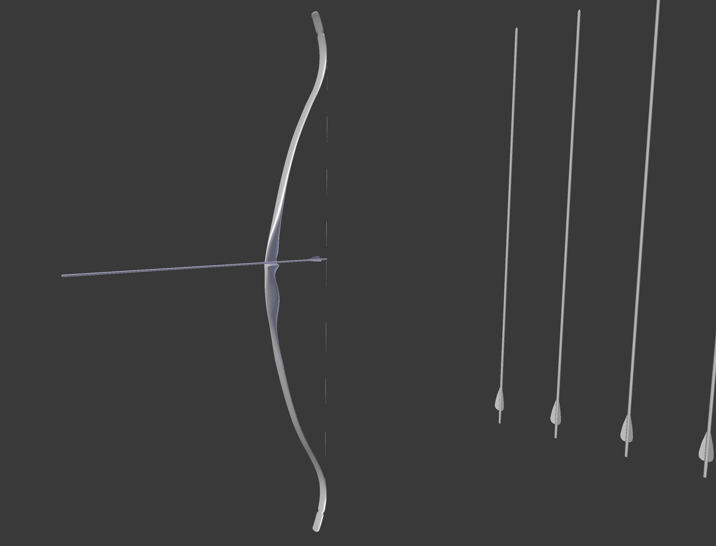 One-Piece Recurve Bow 3D model_3