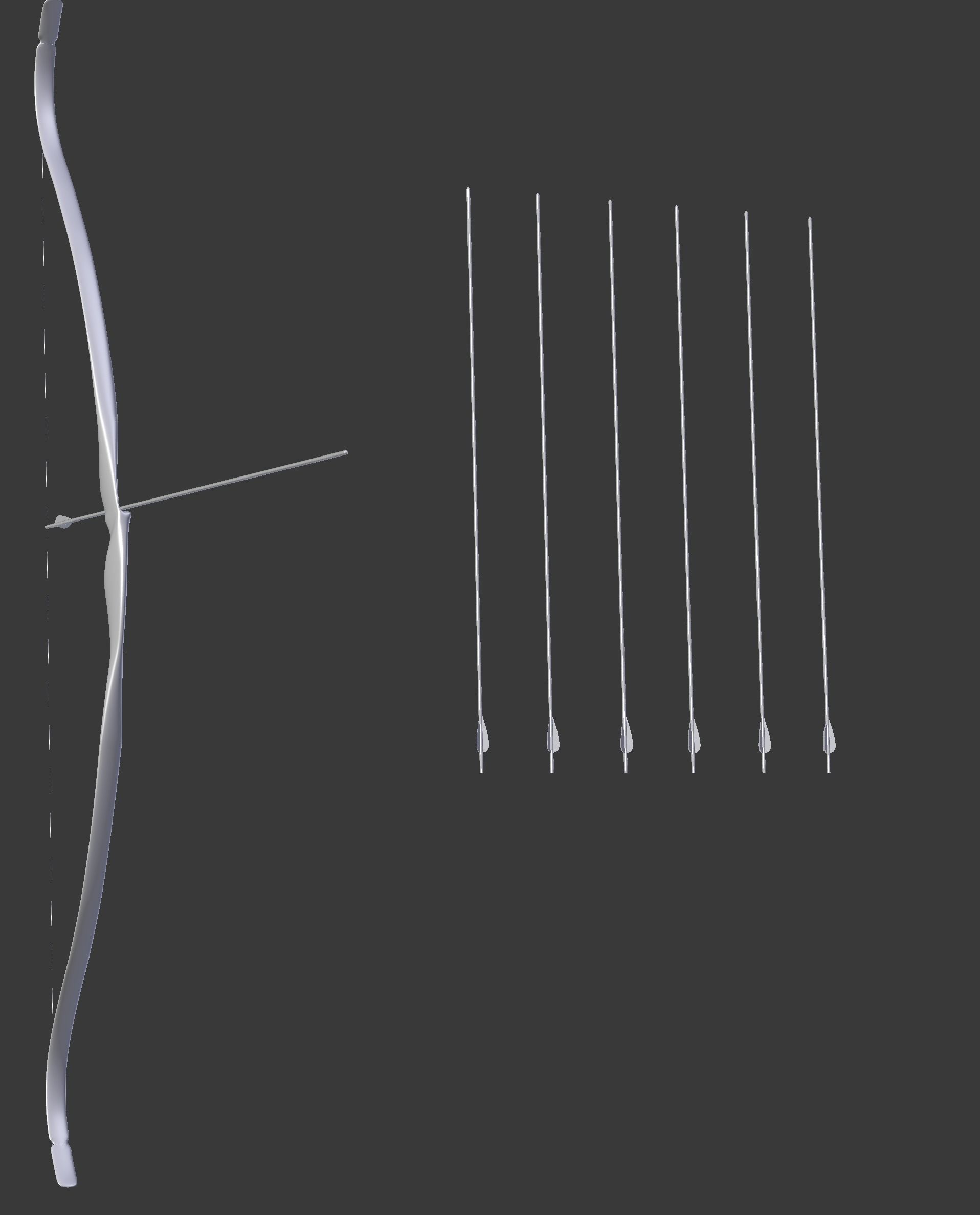 One-Piece Recurve Bow 3D model_5