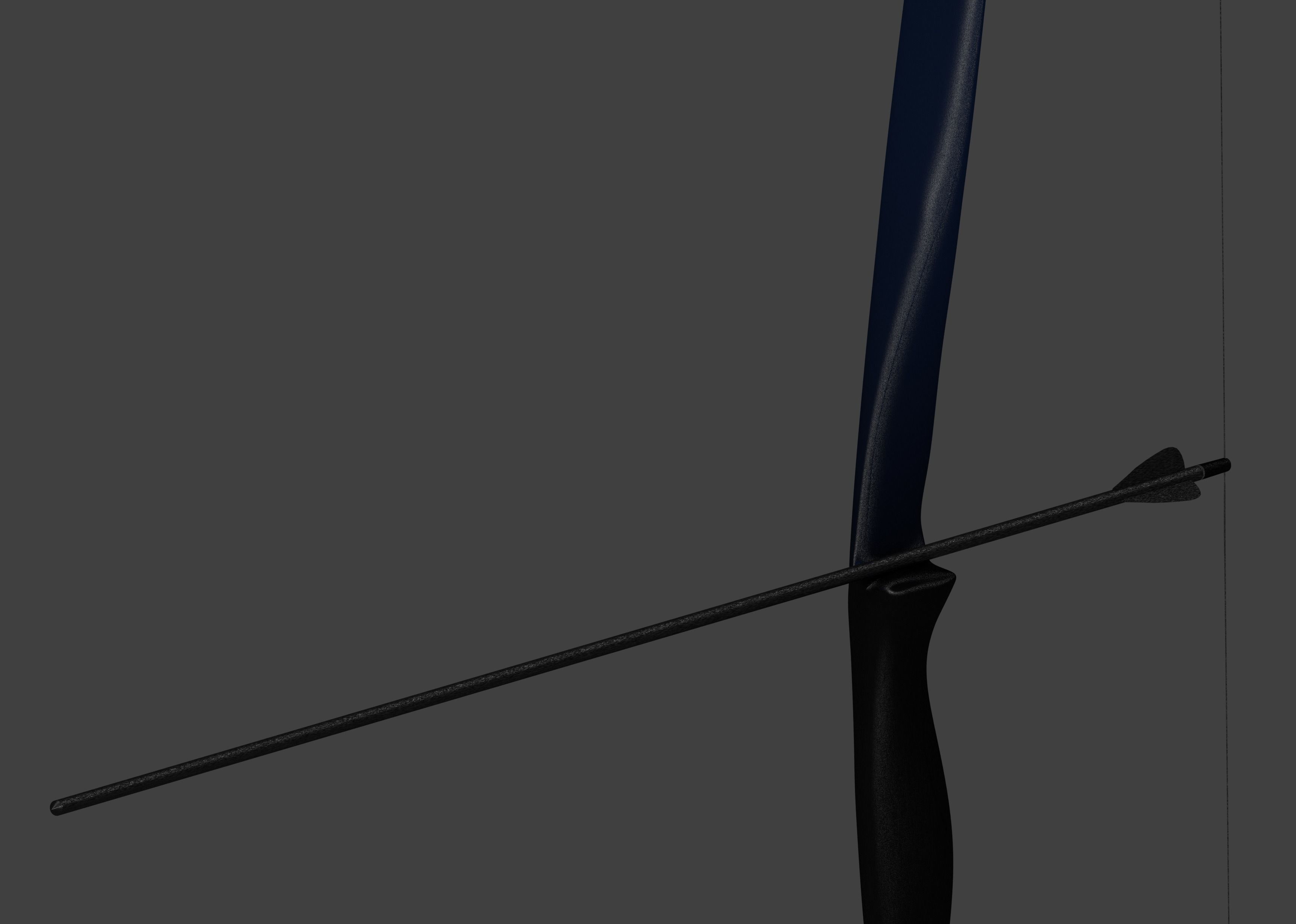 One-Piece Recurve Bow 3D model_6