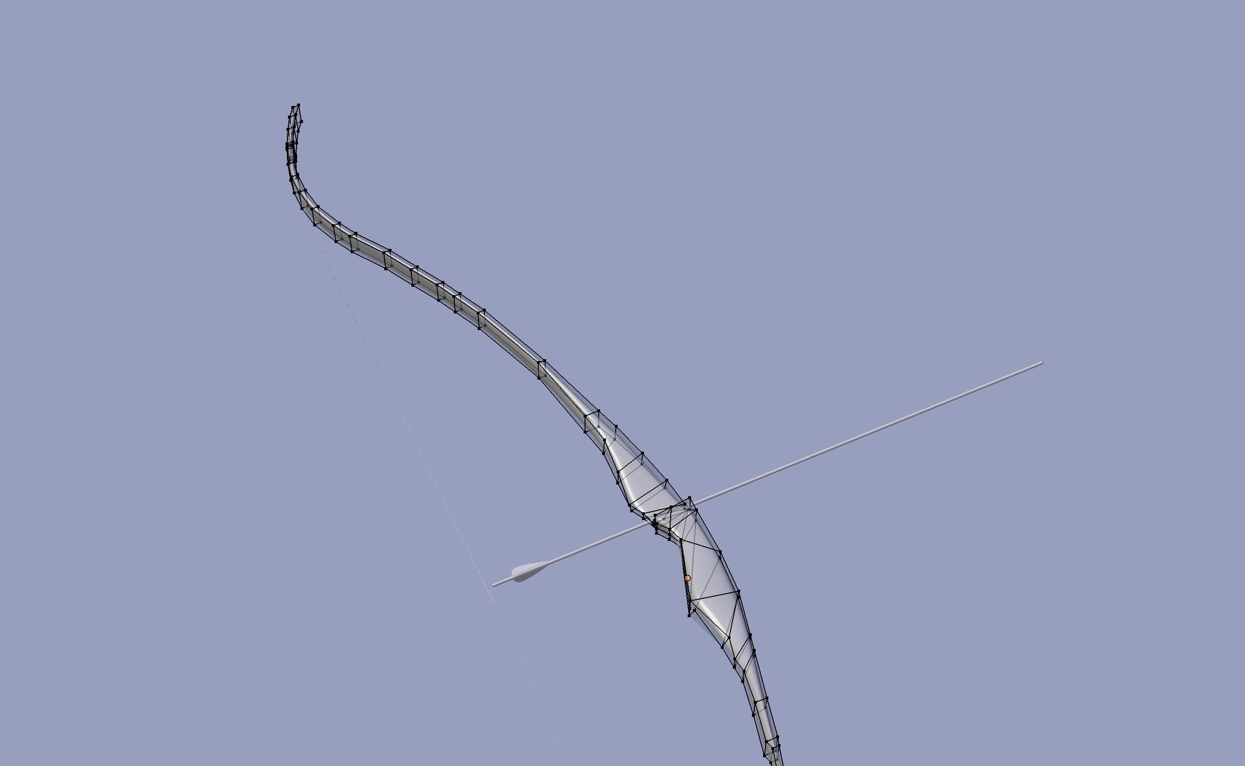One-Piece Recurve Bow 3D model_1