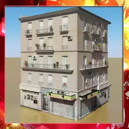 Photorealistic Low Poly Building