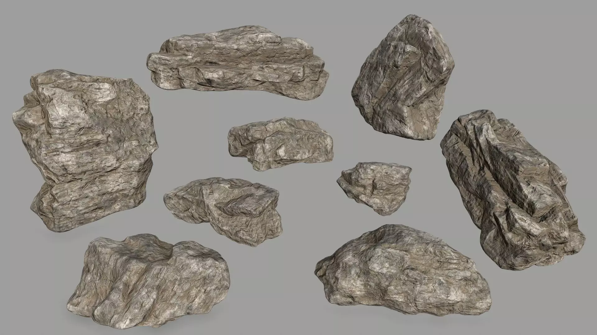 dirty rocks Low-poly 3D model_0