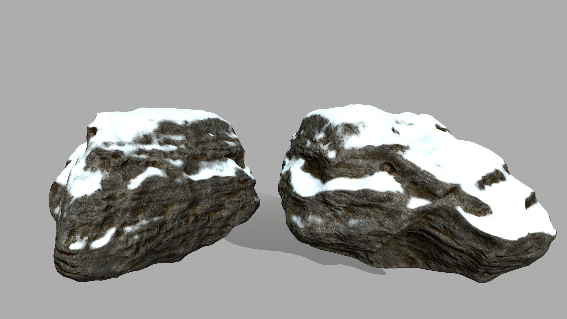 snow rocks Low-poly 3D model_6