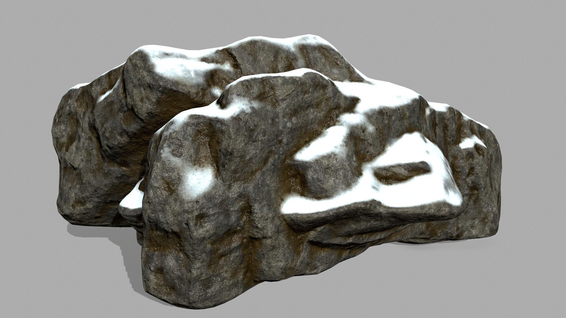 snow rocks Low-poly 3D model_2
