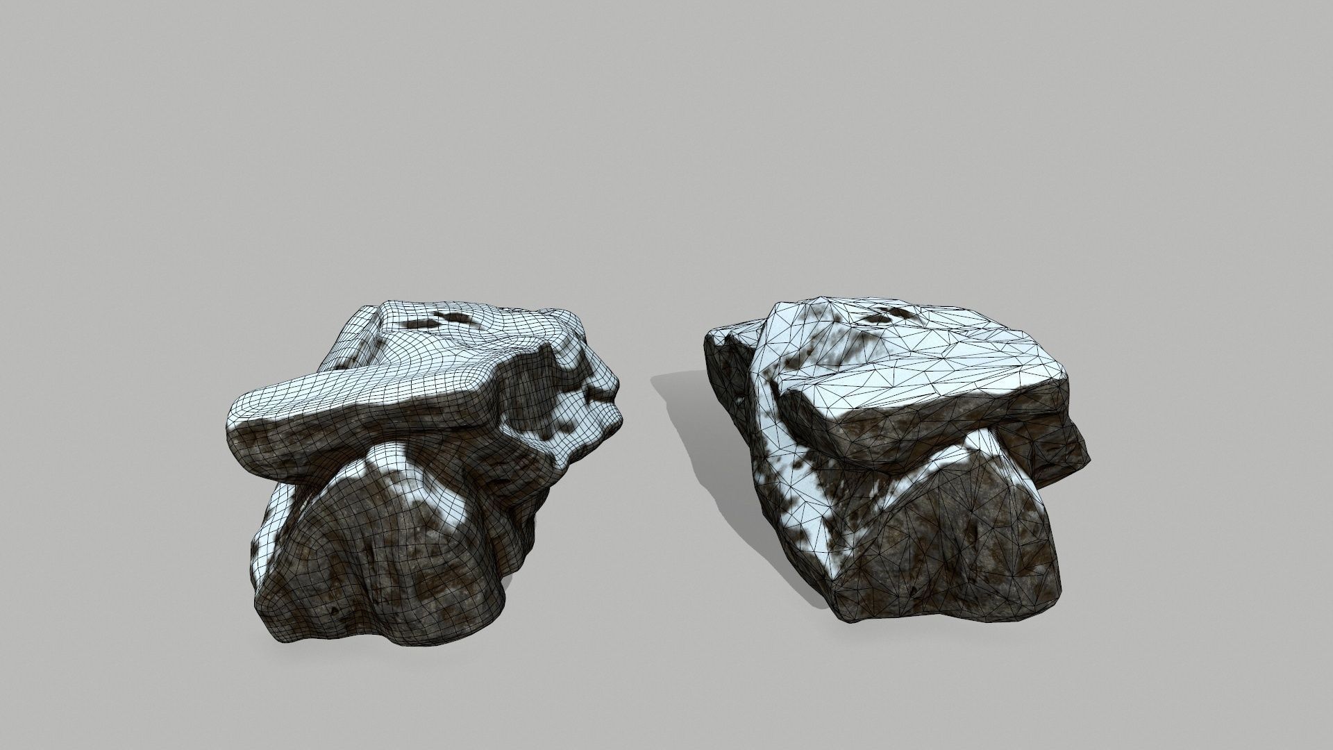 snow rocks Low-poly 3D model_15