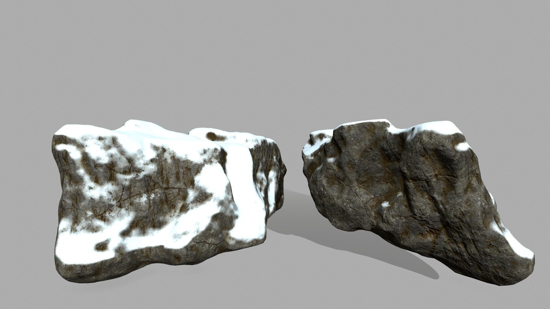 snow rocks Low-poly 3D model_9