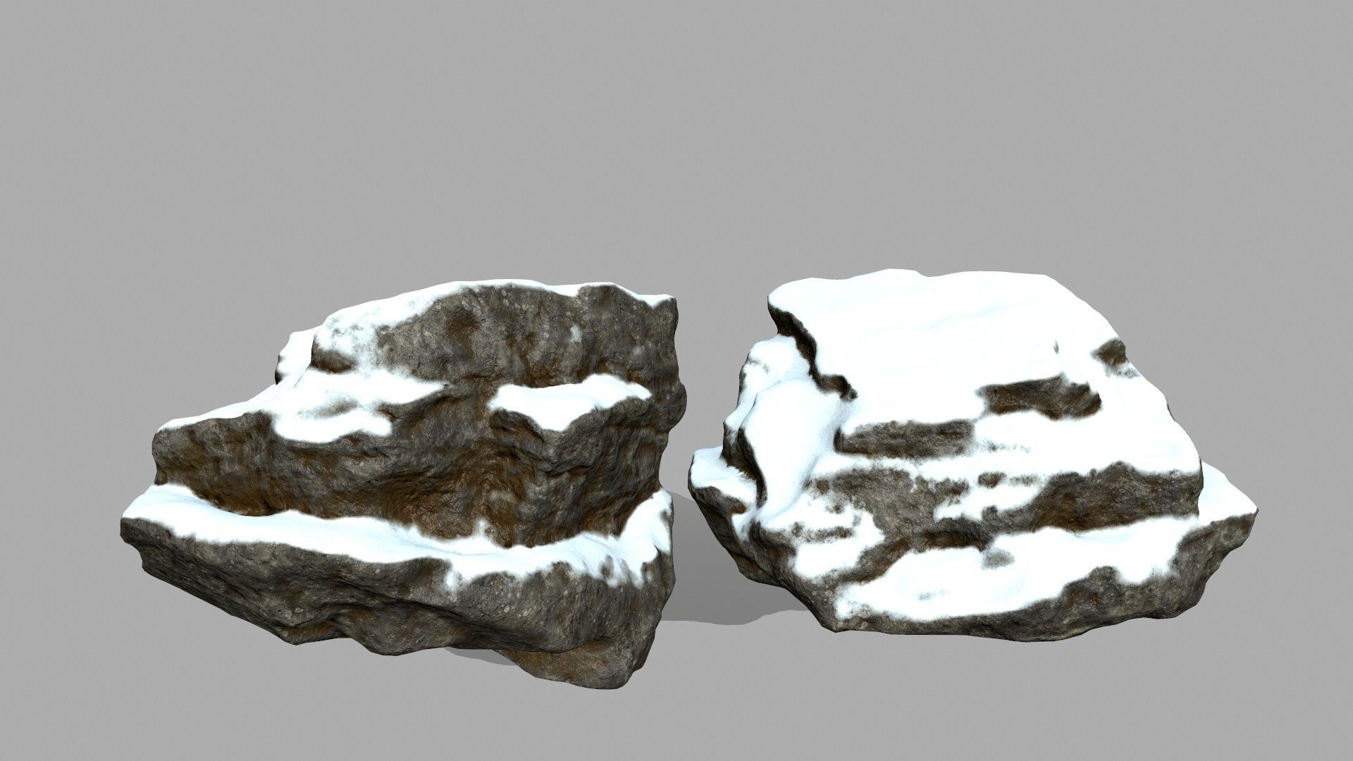 snow rocks Low-poly 3D model_8