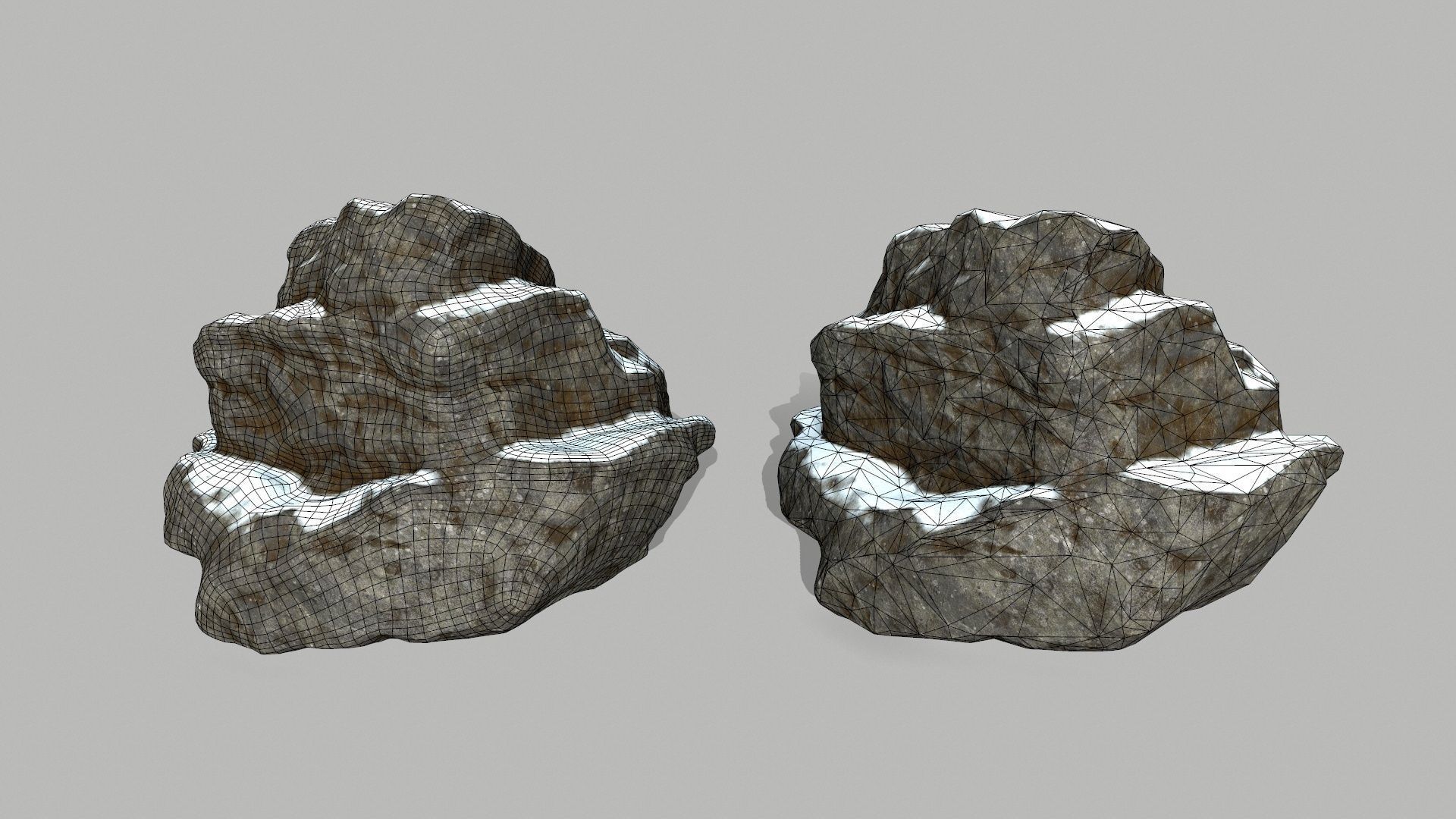 snow rocks Low-poly 3D model_10