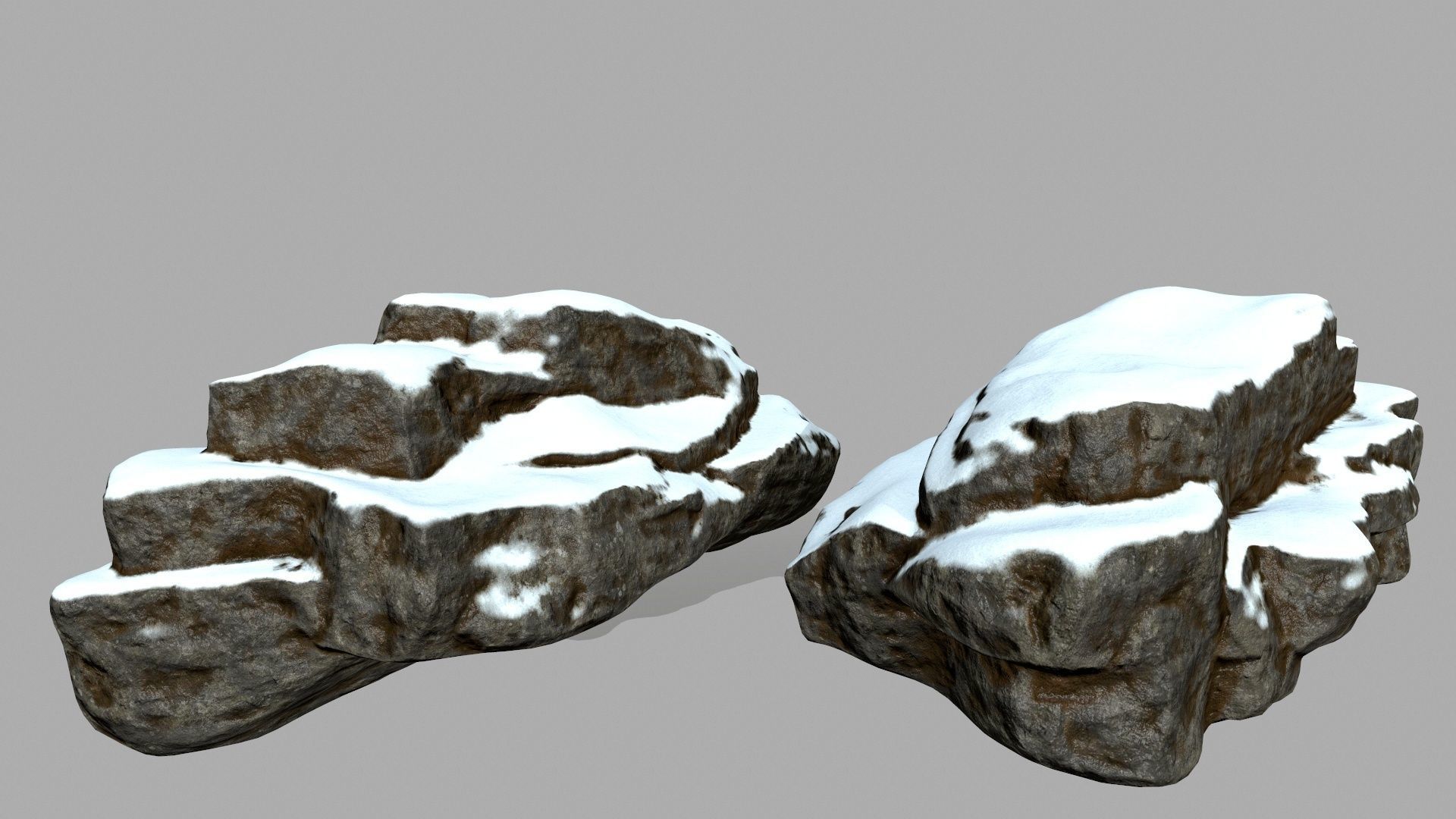 snow rocks Low-poly 3D model_4