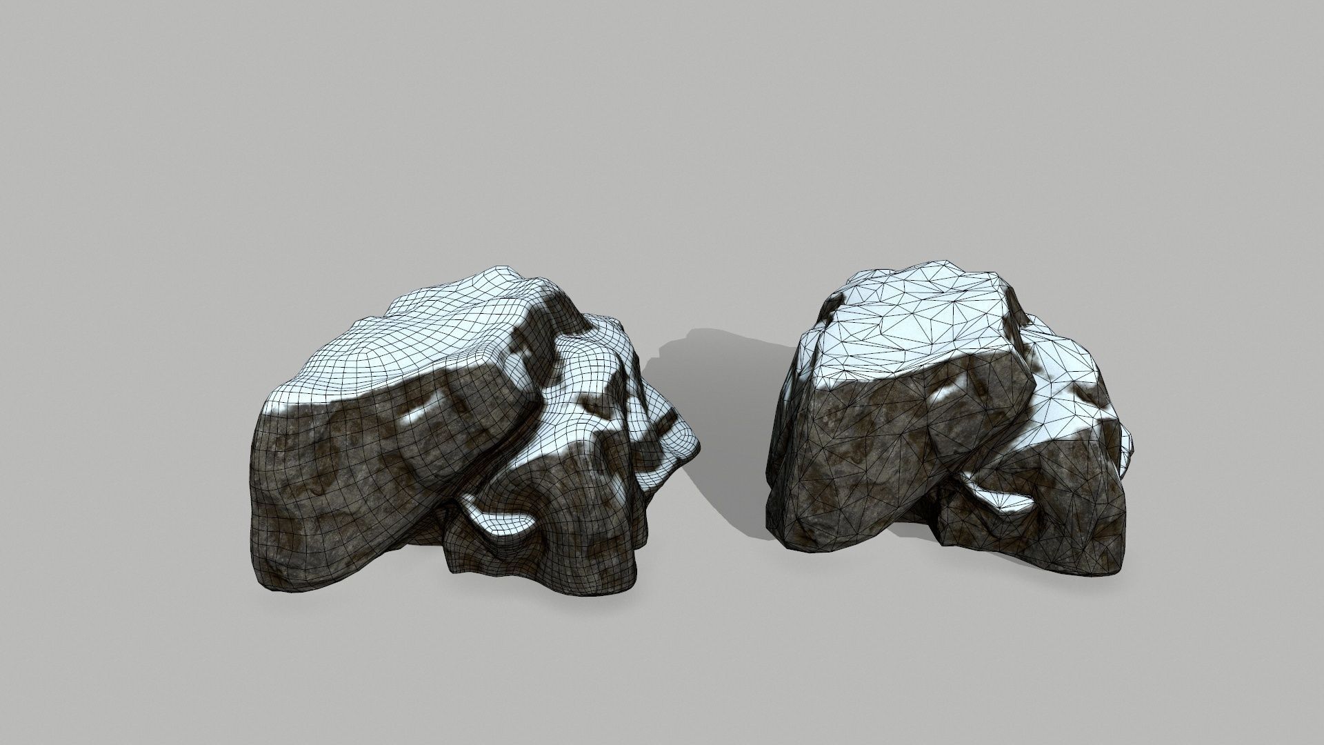 snow rocks Low-poly 3D model_16